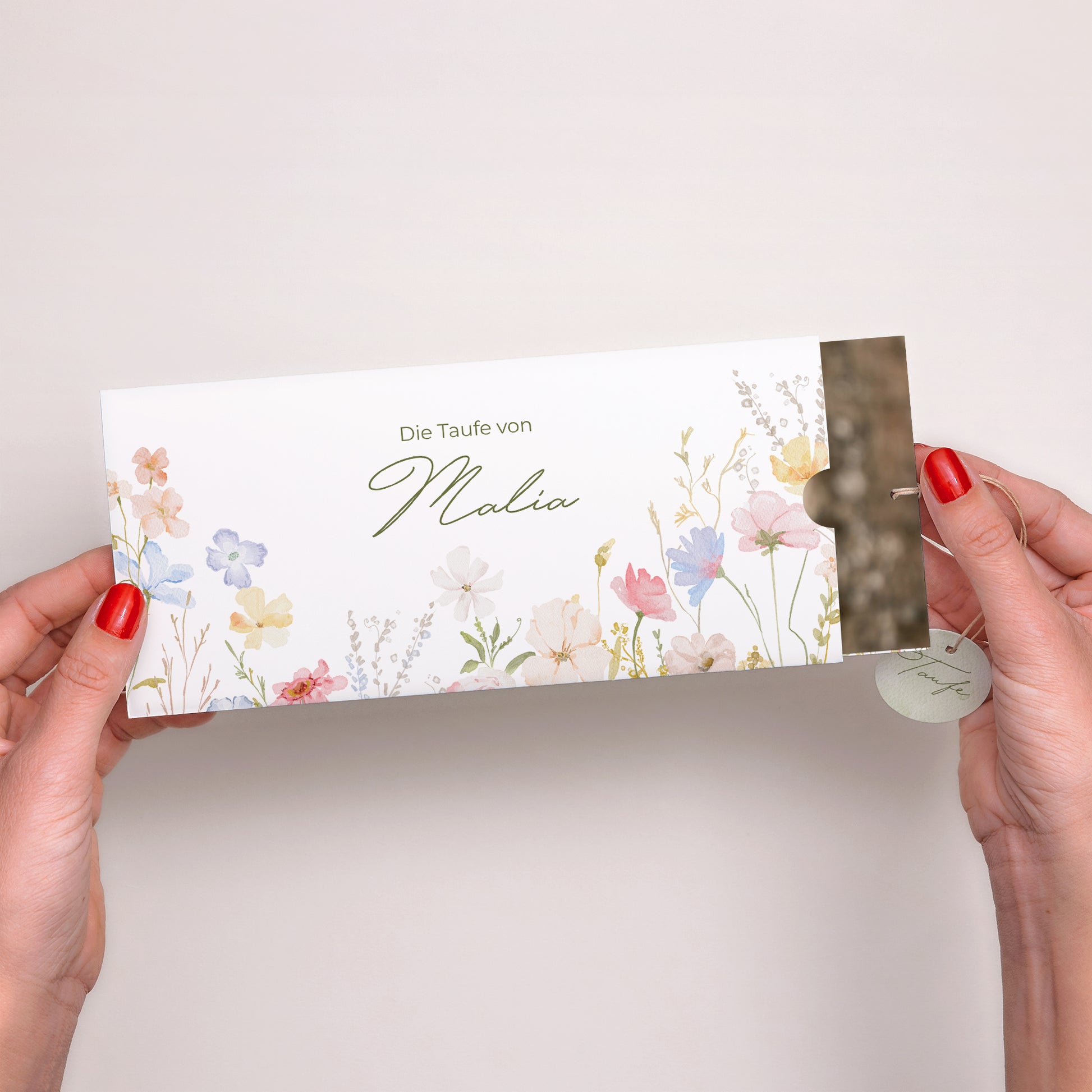 Taufeinladung Mappe 2 Karten, Etikett Bauernhof-Taufe foto N° 2