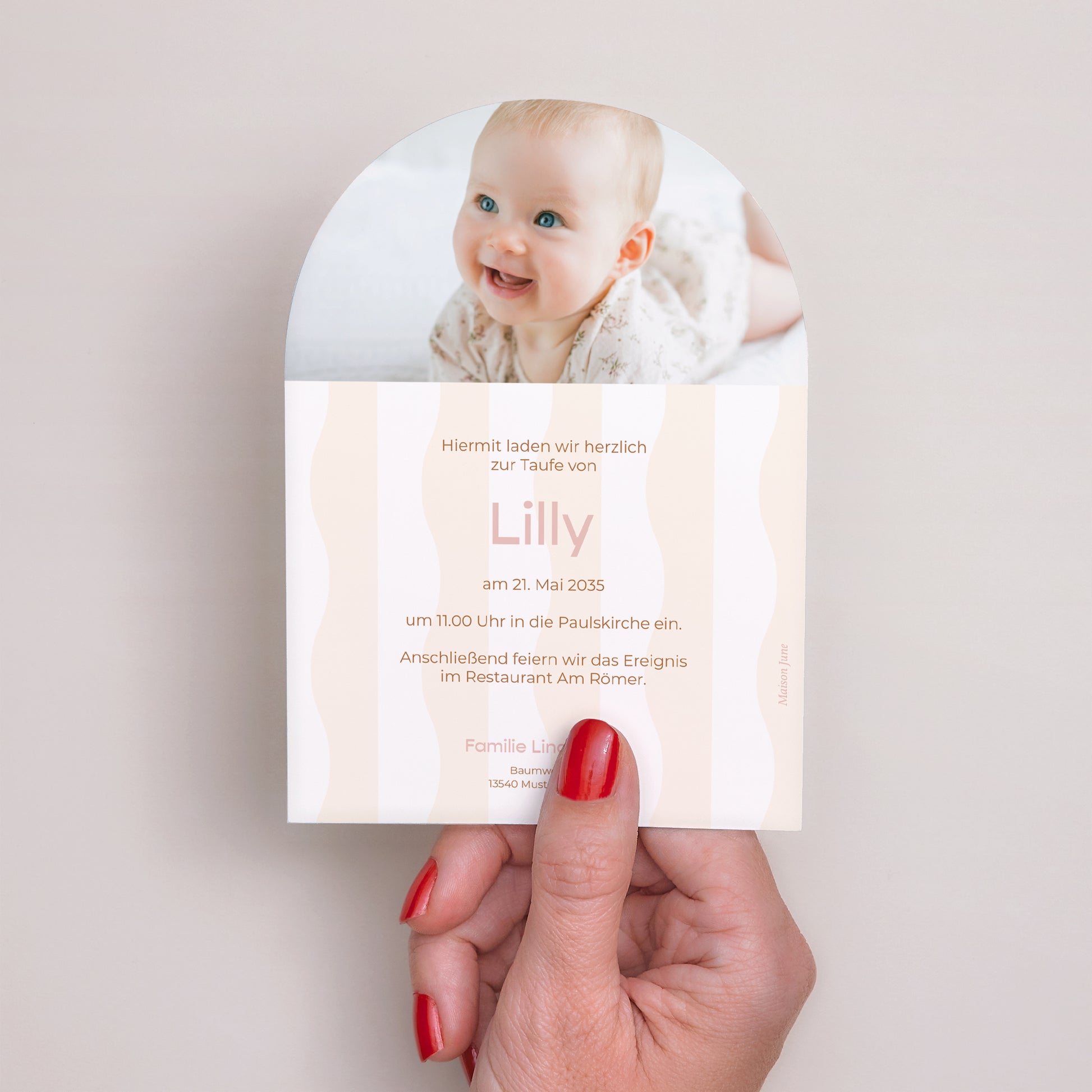 Taufeinladung Kleine Arche Pink Blessed Wave foto N° 3