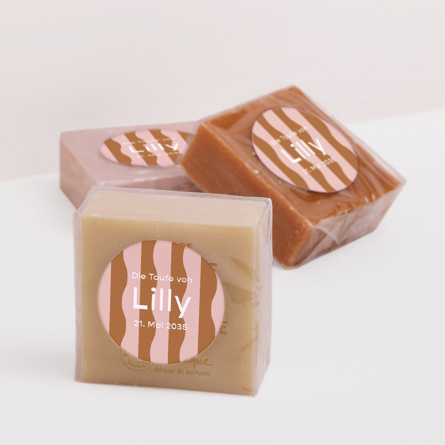 Sticker Taufe Rund Pink Blessed Wave foto N° 2