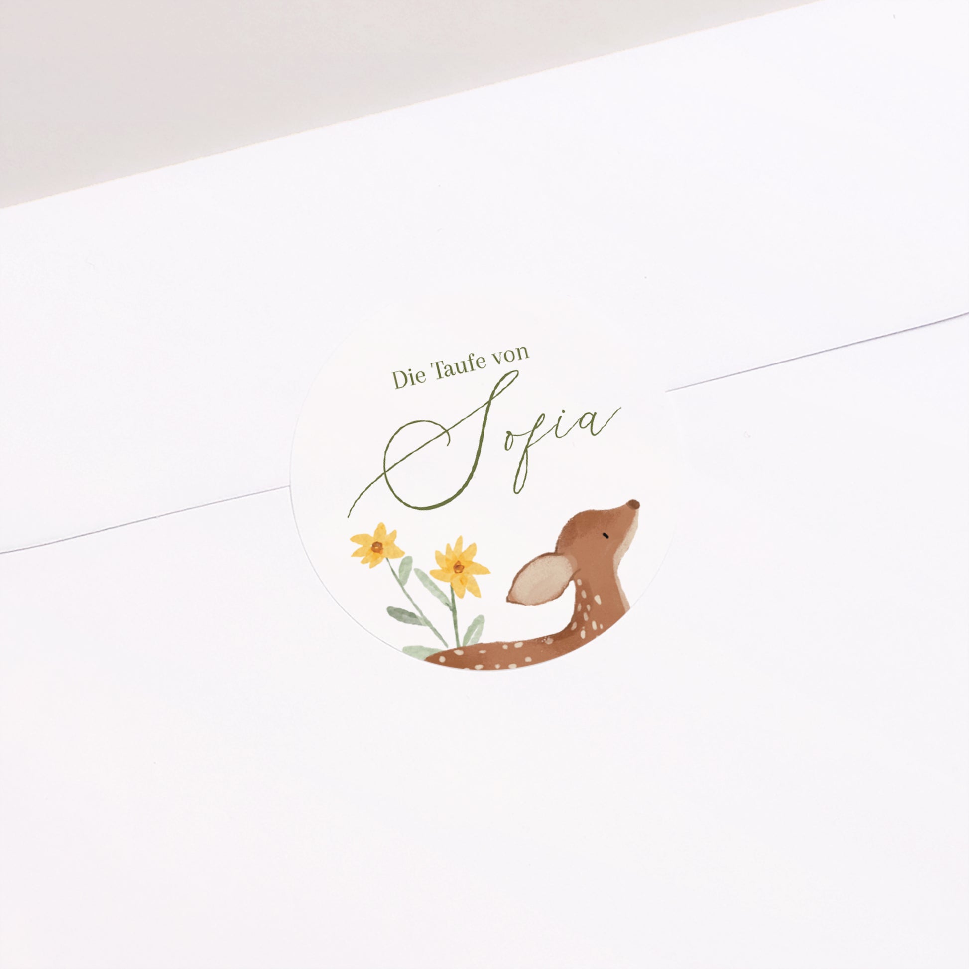 Sticker Taufe Rund Die Taufe im Wald foto N° 1