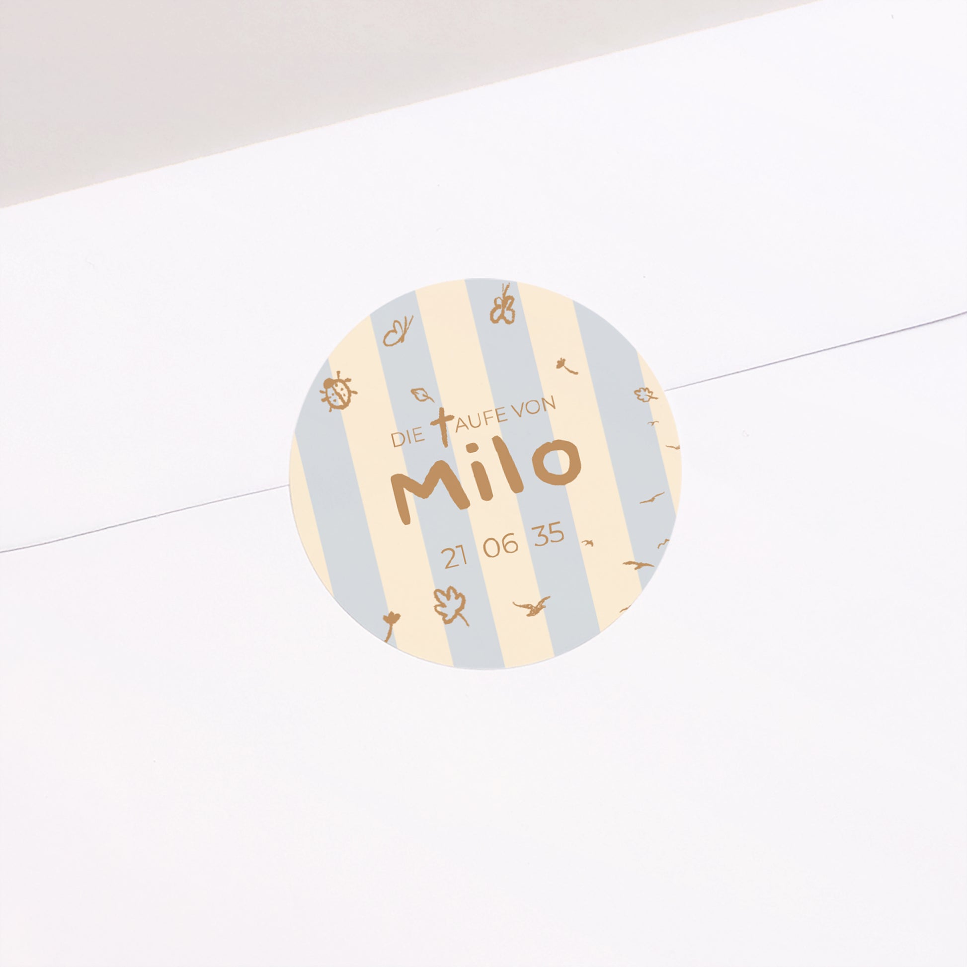 Sticker Taufe Rund Tag der Kostbarkeit foto N° 1