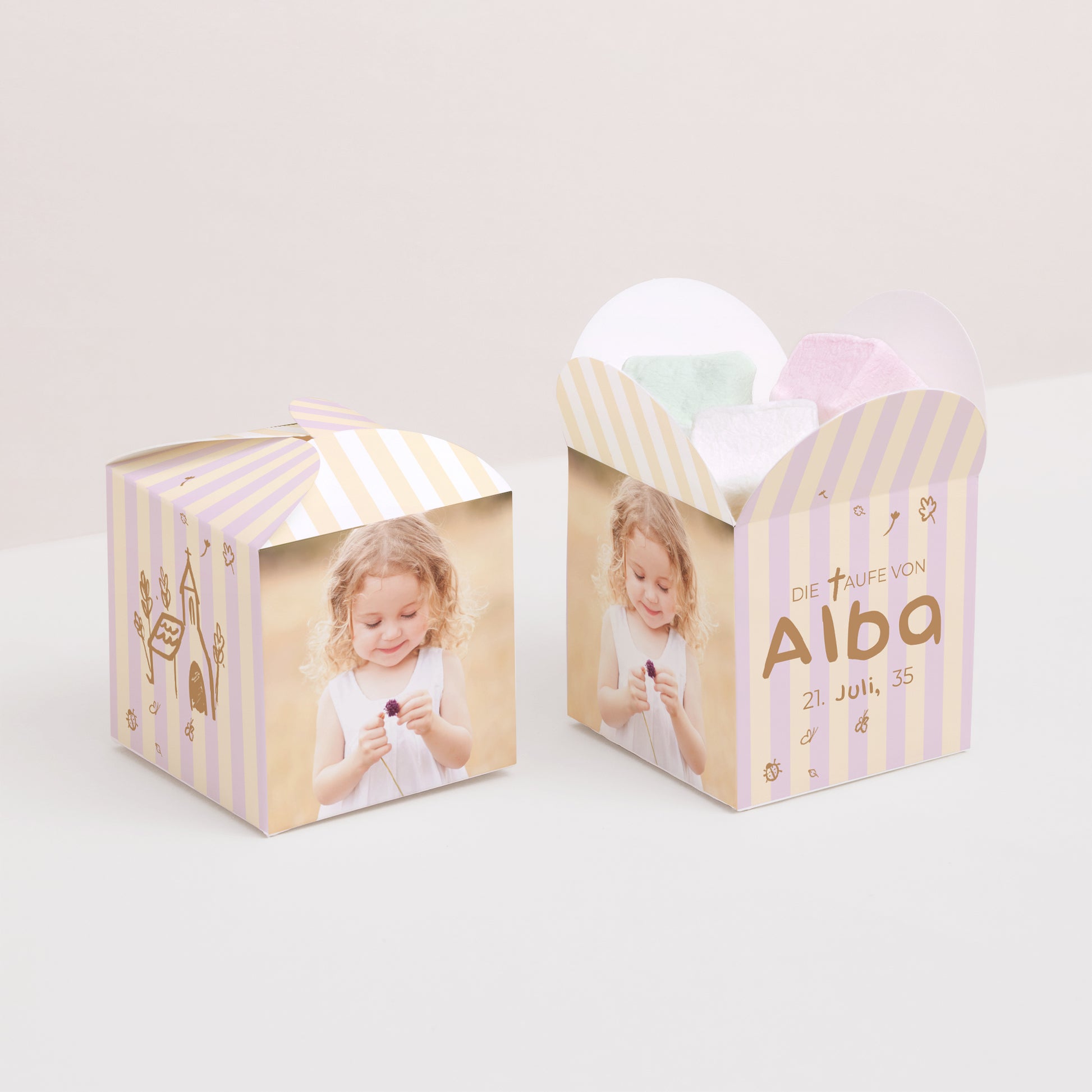 Geschenkbox Taufe Schmetterlingsöffnung Wertvoller Tag foto N° 2