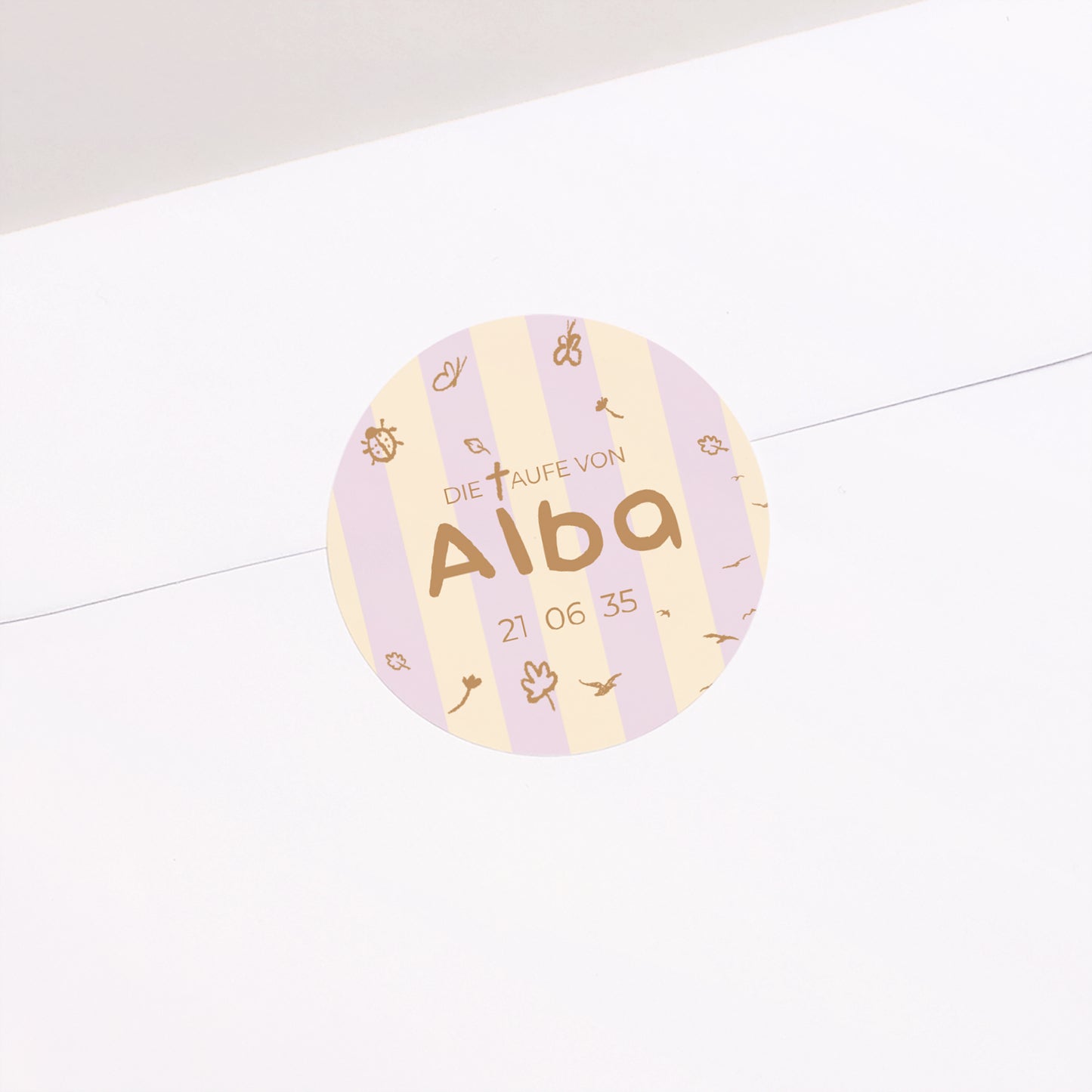 Sticker Taufe Rund Wertvoller Tag foto N° 1