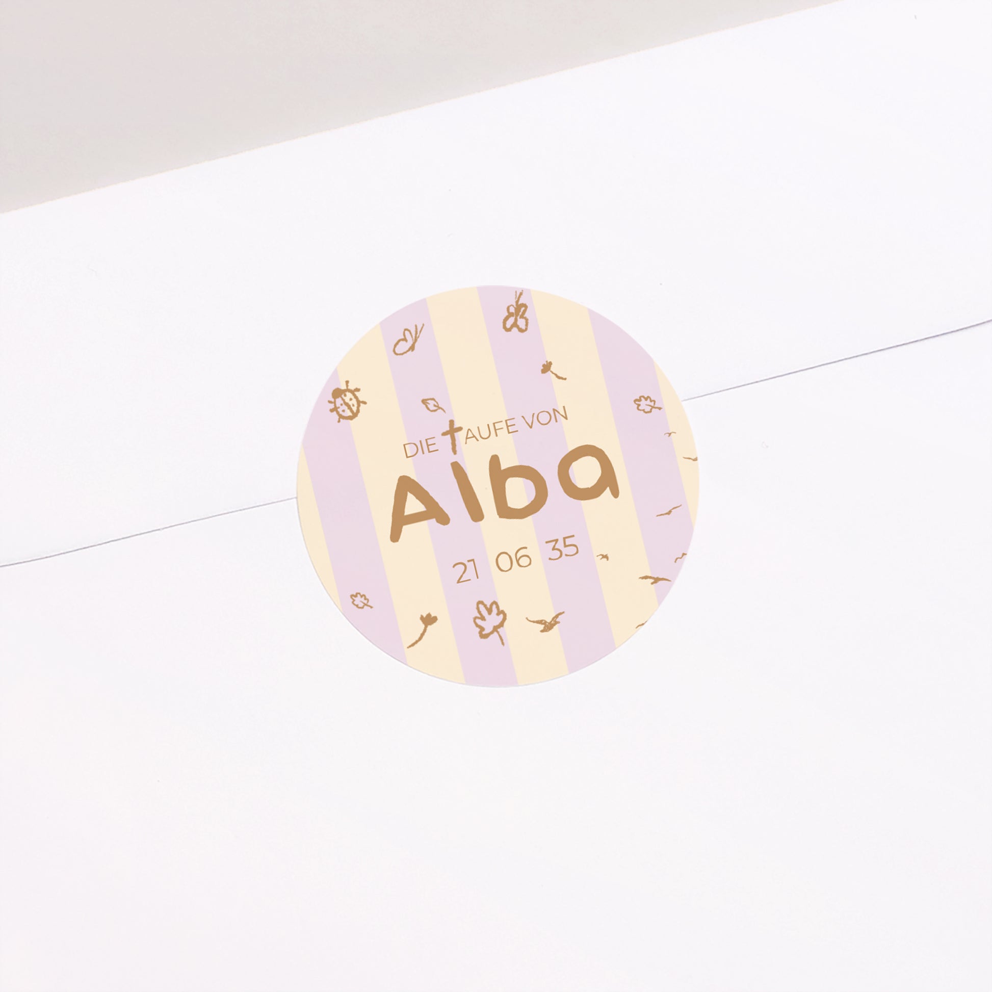 Sticker Taufe Rund Wertvoller Tag foto N° 1