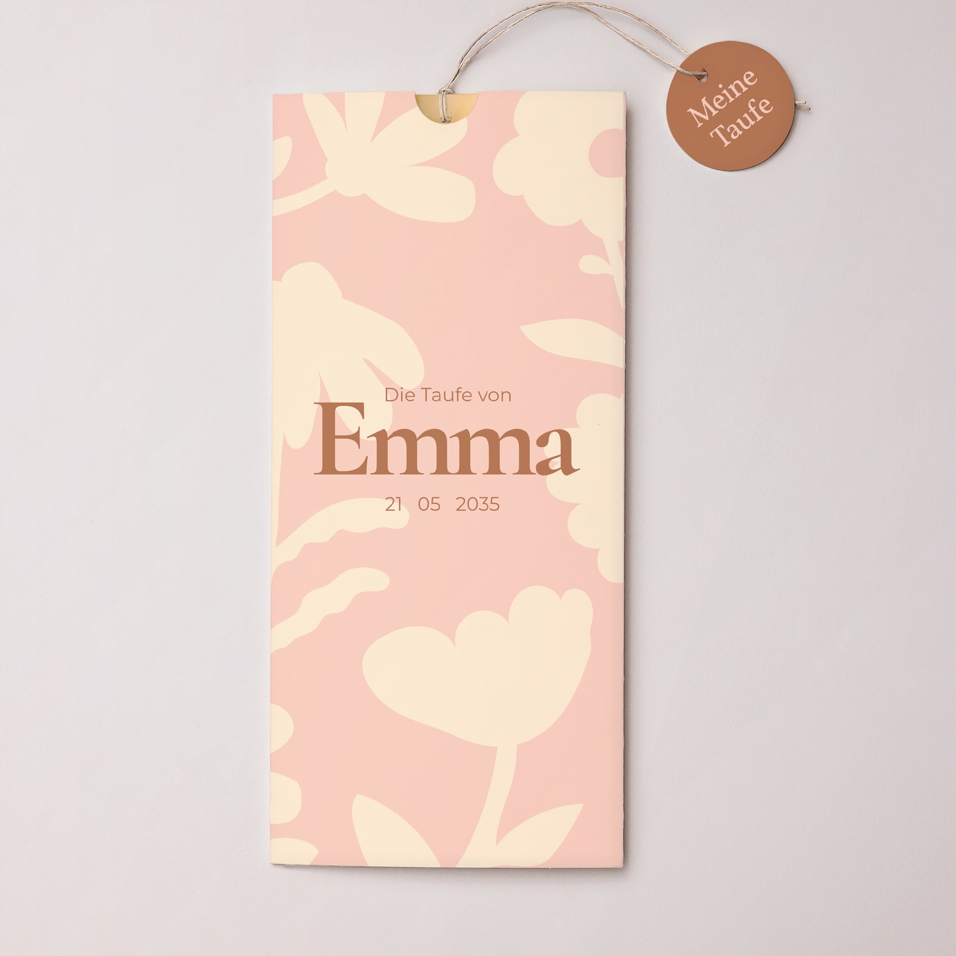 Taufeinladung Portrait-Hülle 2 Karten, Etikett Gesegnetes kleines Wesen foto N° 1