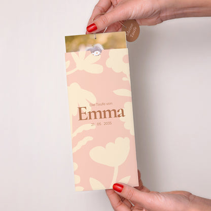 Taufeinladung Portrait-Hülle 2 Karten, Etikett Gesegnetes kleines Wesen foto N° 2