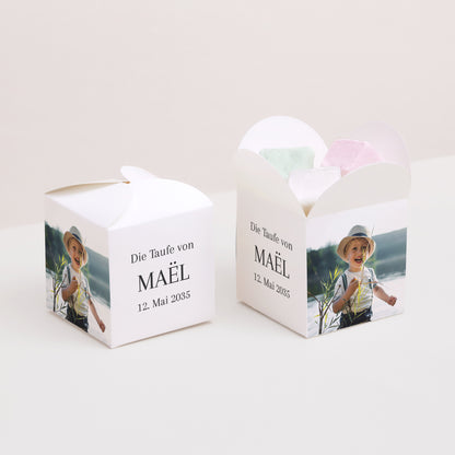 Geschenkbox Taufe Schmetterlingsöffnung Heiliger Augenblick foto N° 2
