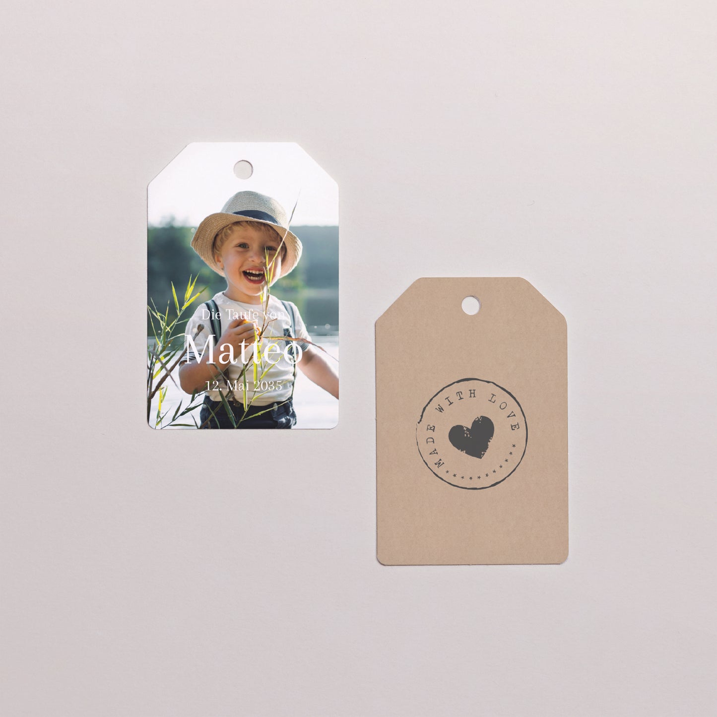 Geschenkbox Taufe Ball mit Wimpel-Etikett Heiliger Augenblick foto N° 4