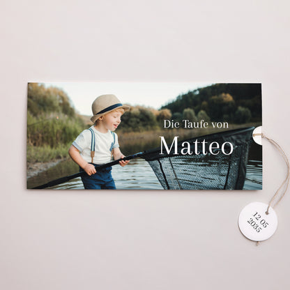 Taufeinladung Mappe 2 Karten, Etikett Heiliger Augenblick foto N° 1