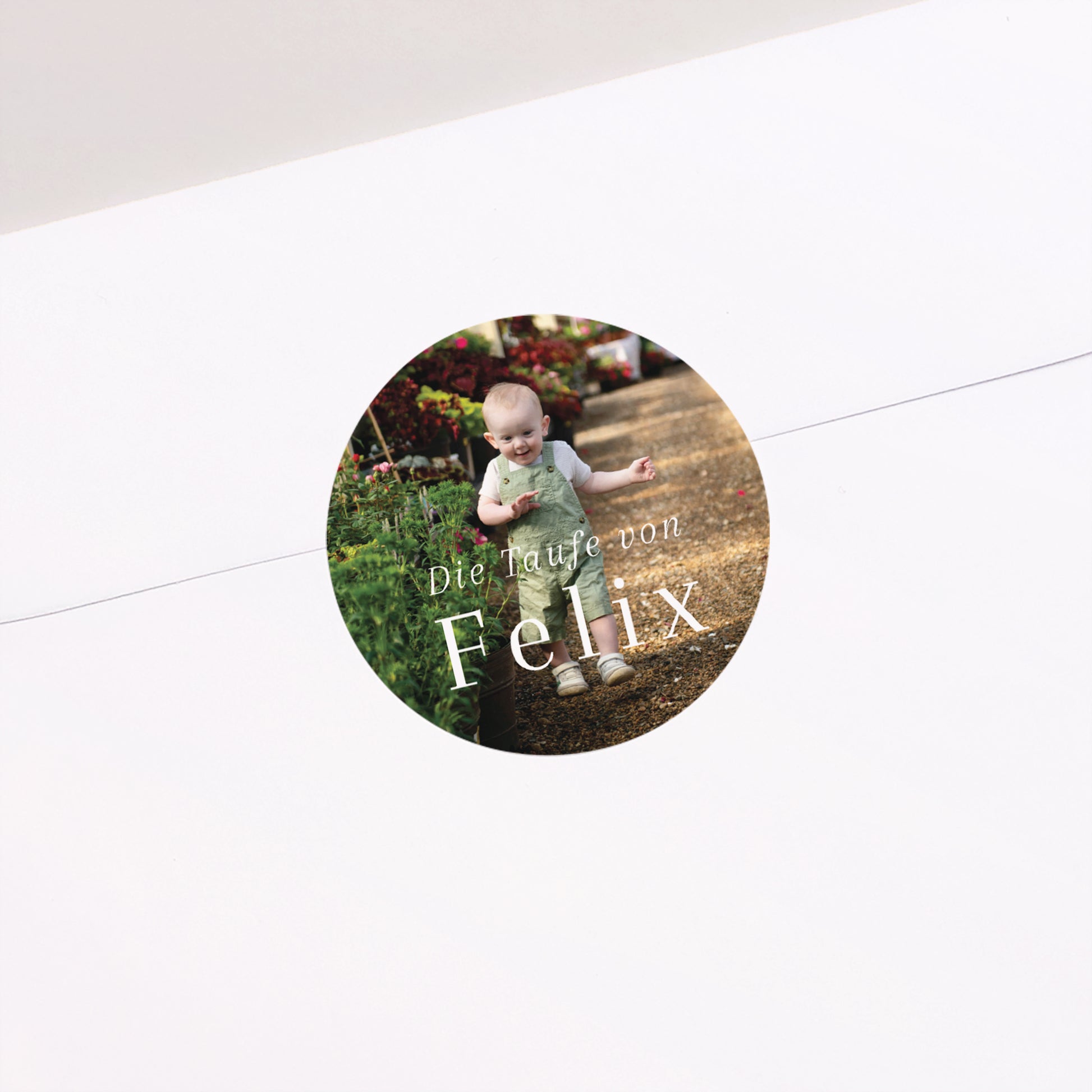 Sticker Taufe Rund Heiliger Schnappschuss foto N° 1