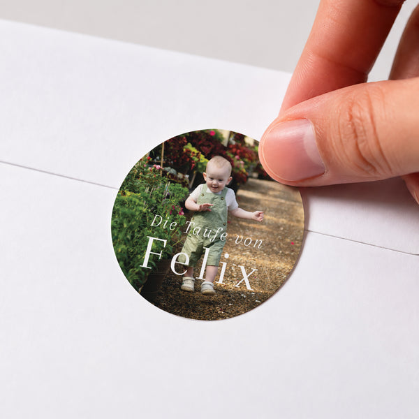Sticker Taufe Rund Heiliger Schnappschuss foto