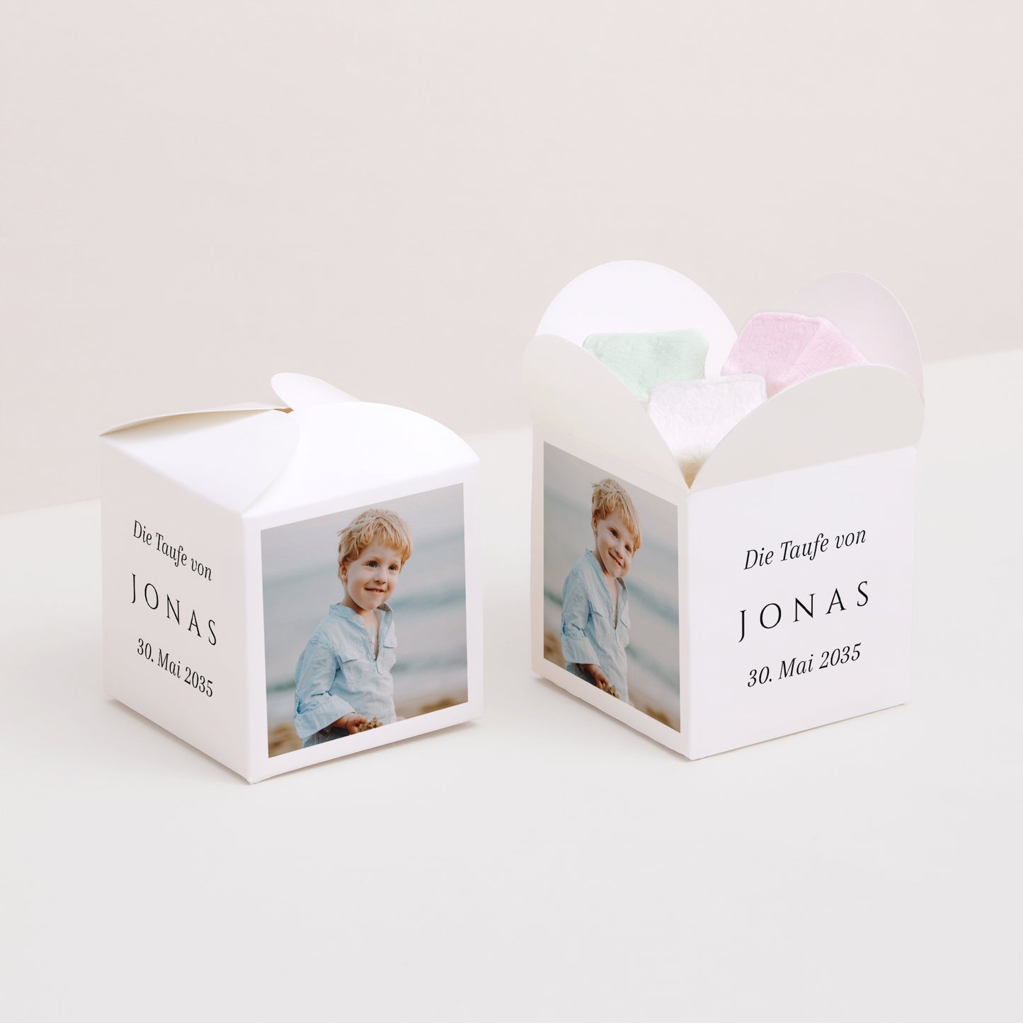 Geschenkbox Taufe Schmetterlingsöffnung Momente der Zärtlichkeit und des Glaubens foto N° 2