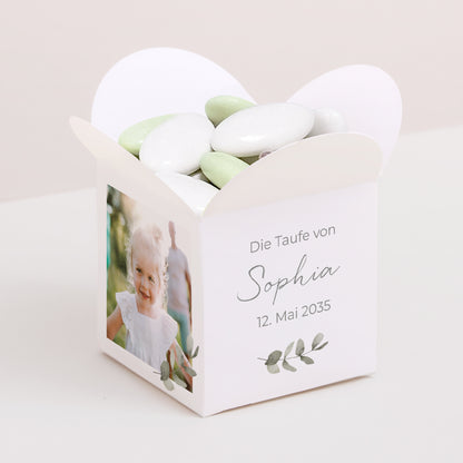 Geschenkbox Taufe Schmetterlingsöffnung Vom Glück gesegnet foto N° 1