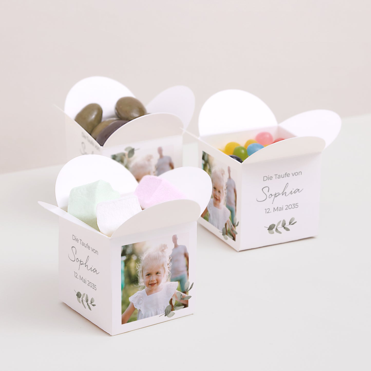 Geschenkbox Taufe Schmetterlingsöffnung Vom Glück gesegnet foto N° 3
