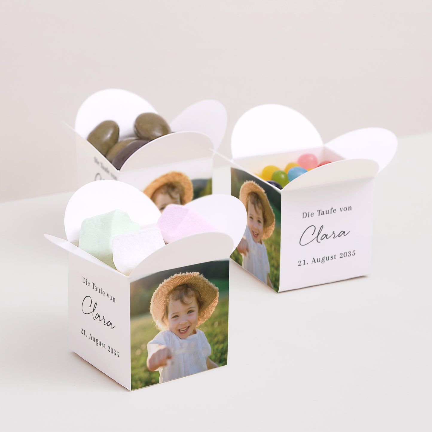 Geschenkbox Taufe Schmetterlingsöffnung Essenz des Moments foto N° 3