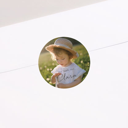 Sticker Taufe Rund Essenz des Moments foto N° 1