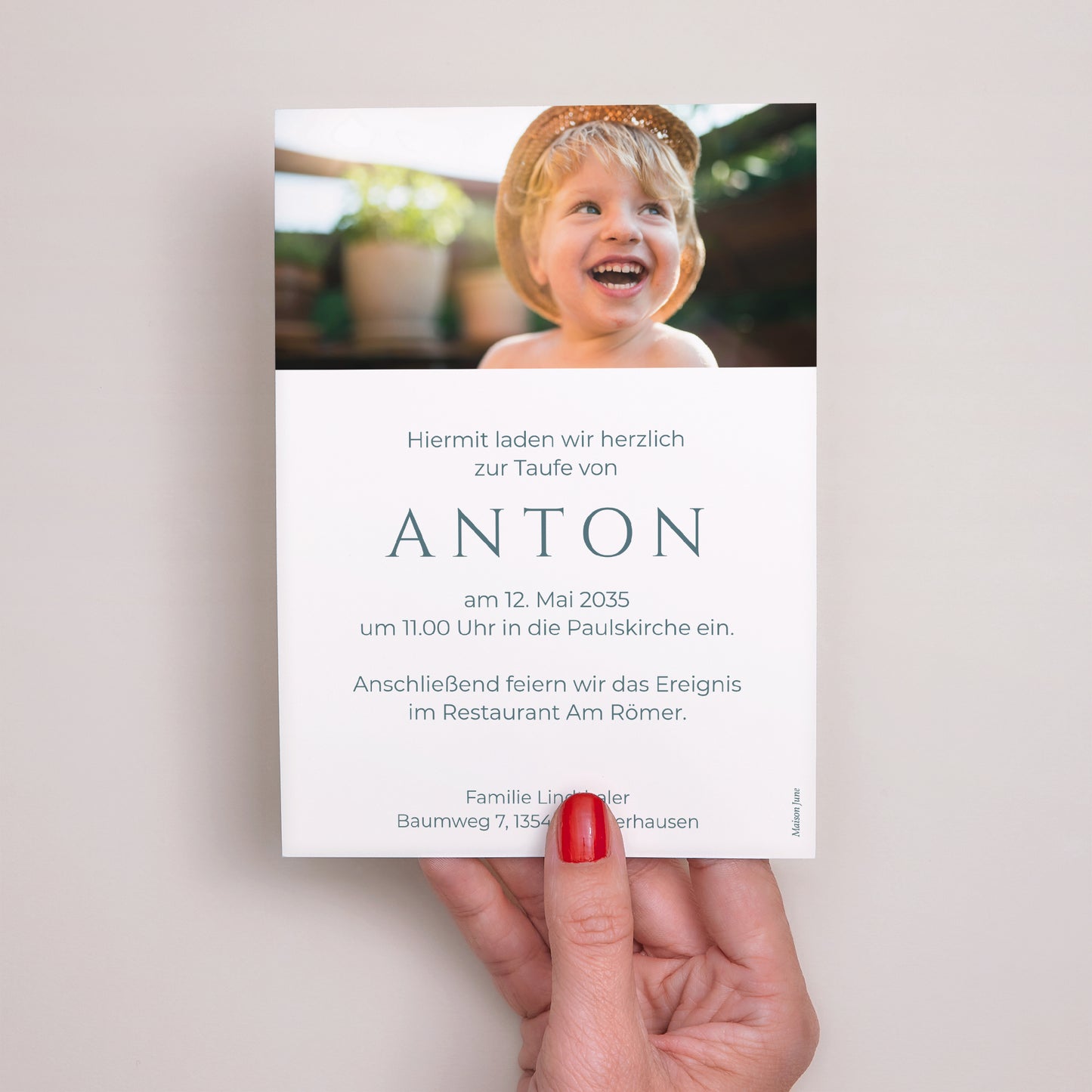 Taufeinladung Friedensfluss foto N° 3