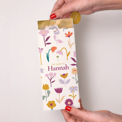 Taufeinladung Portrait-Hülle 2 Karten, Etikett Knospen der Freude foto N° 2