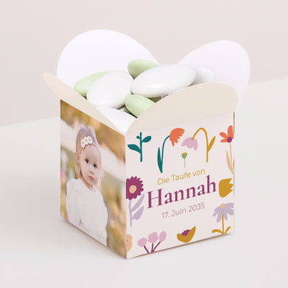 Geschenkbox Taufe Schmetterlingsöffnung Knospen der Freude foto N° 1
