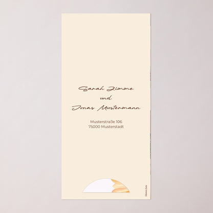 Hochzeitseinladung Tasche, 2 Karten, runden Etikett Blütenflocken foto N° 4