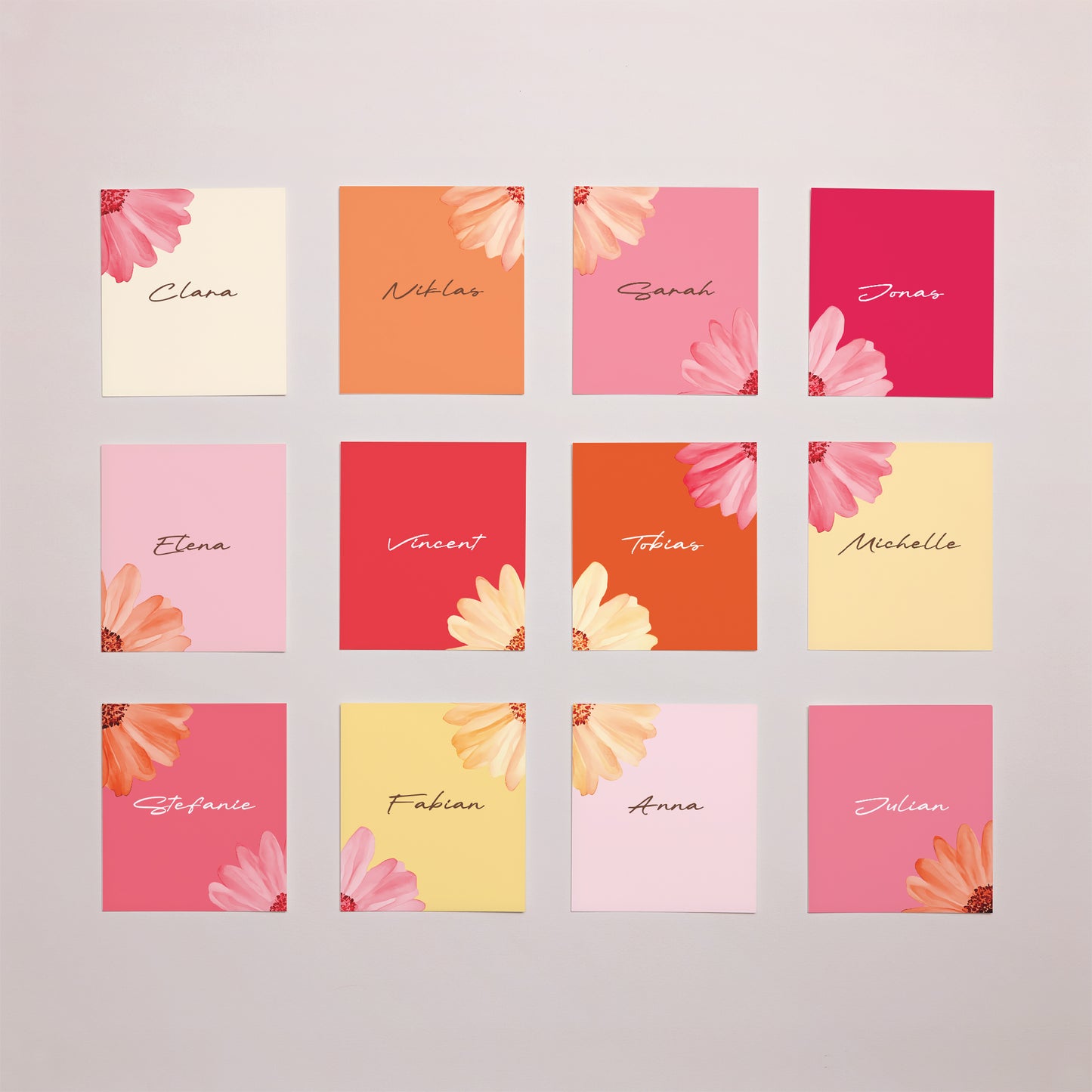 Tischkarten Hochzeit Pack von 12 Blütenflocken foto N° 1