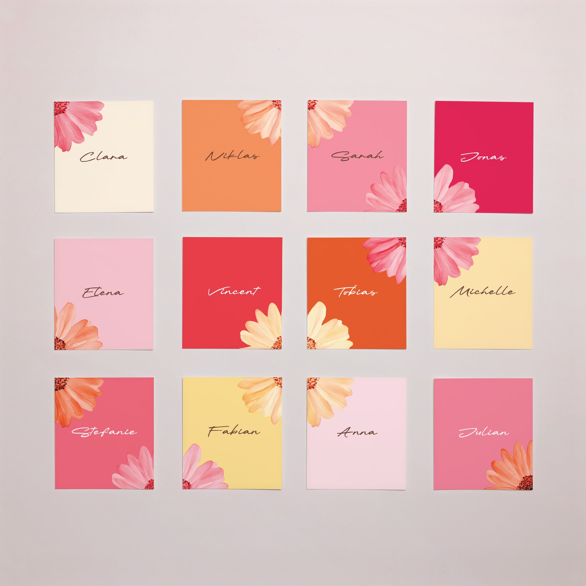 Tischkarten Hochzeit Pack von 12 Blütenflocken foto N° 1