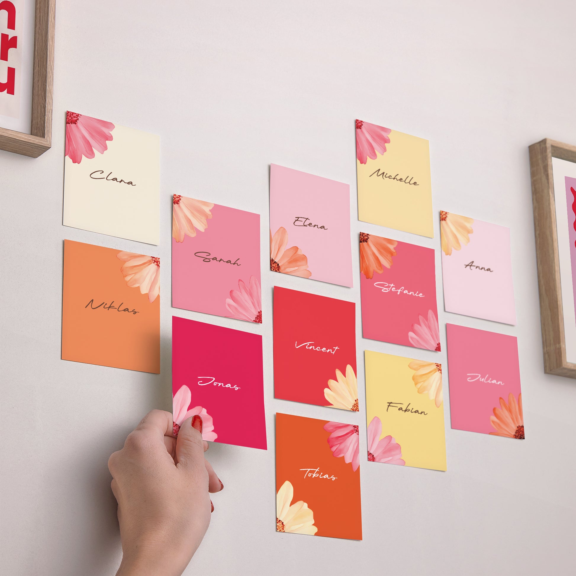 Tischkarten Hochzeit Pack von 12 Blütenflocken foto N° 2