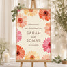 Begrüßungstafel Hochzeit Porträt 60 x 90 cm Blütenflocken foto N° 1