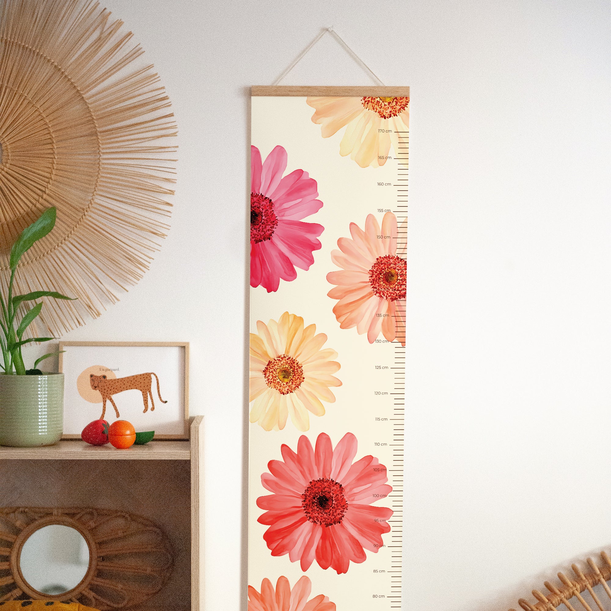 Kindermesslatte Geburt Papier Ein Herz in Blumen foto N° 3