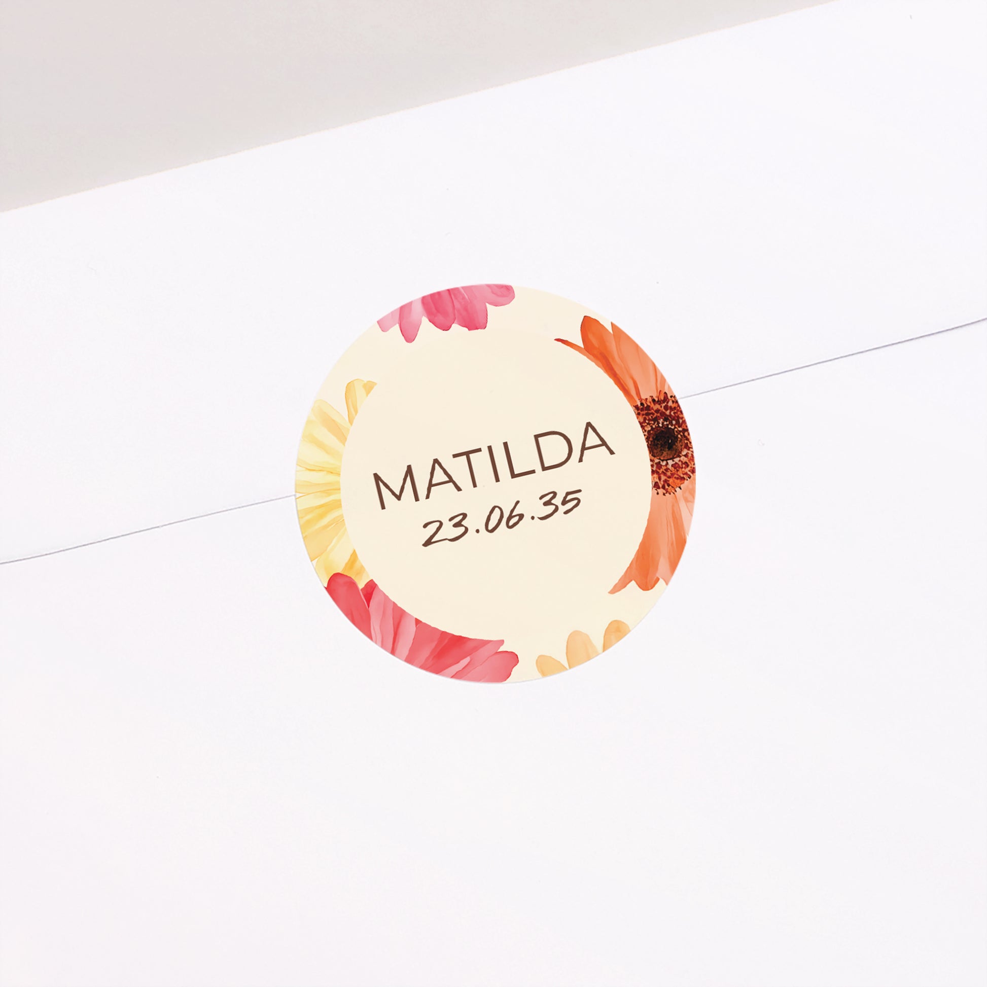 Sticker Geburt Rund Ein Herz in Blumen foto N° 1