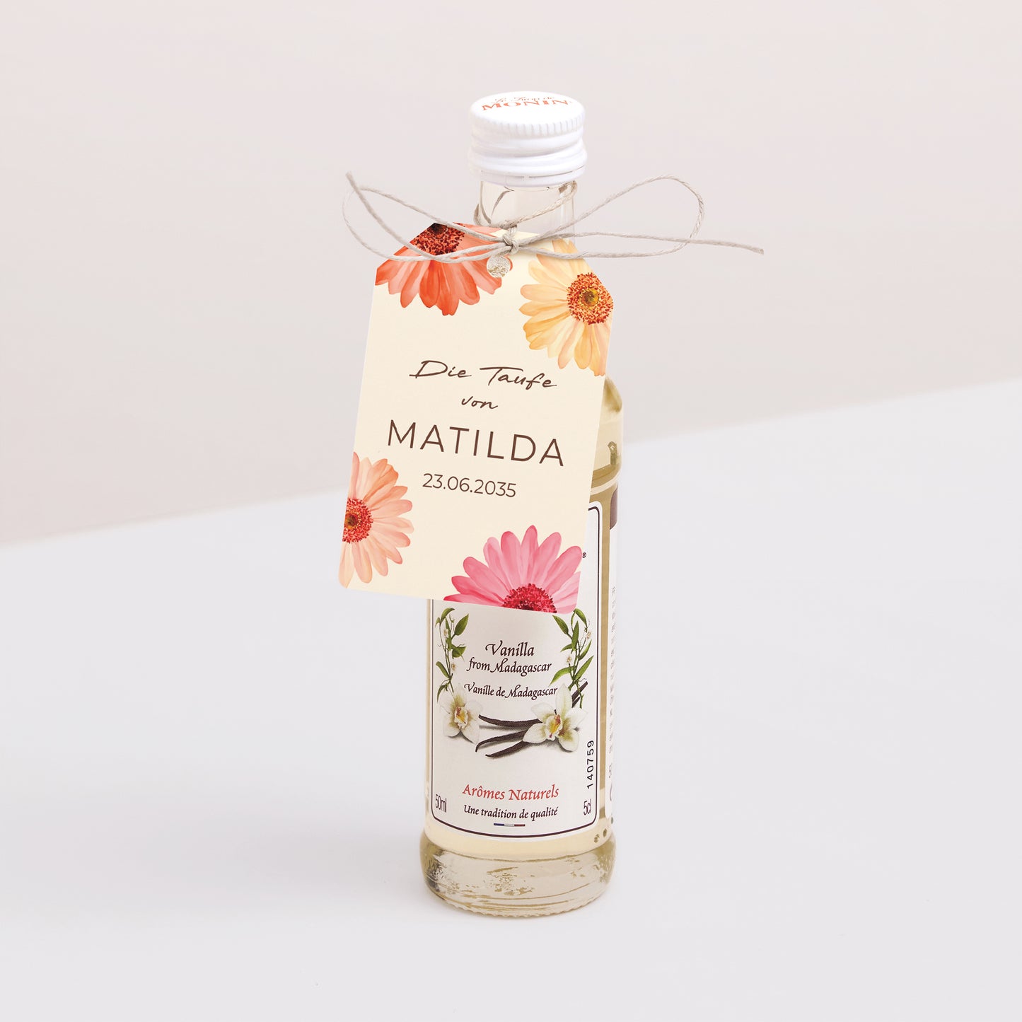 Vorgelochtes Etikett Taufe Fähnchen Petalen der Gnade foto N° 3