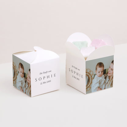Geschenkbox Taufe Schmetterlingsöffnung Unter dem Blick Gottes foto N° 2