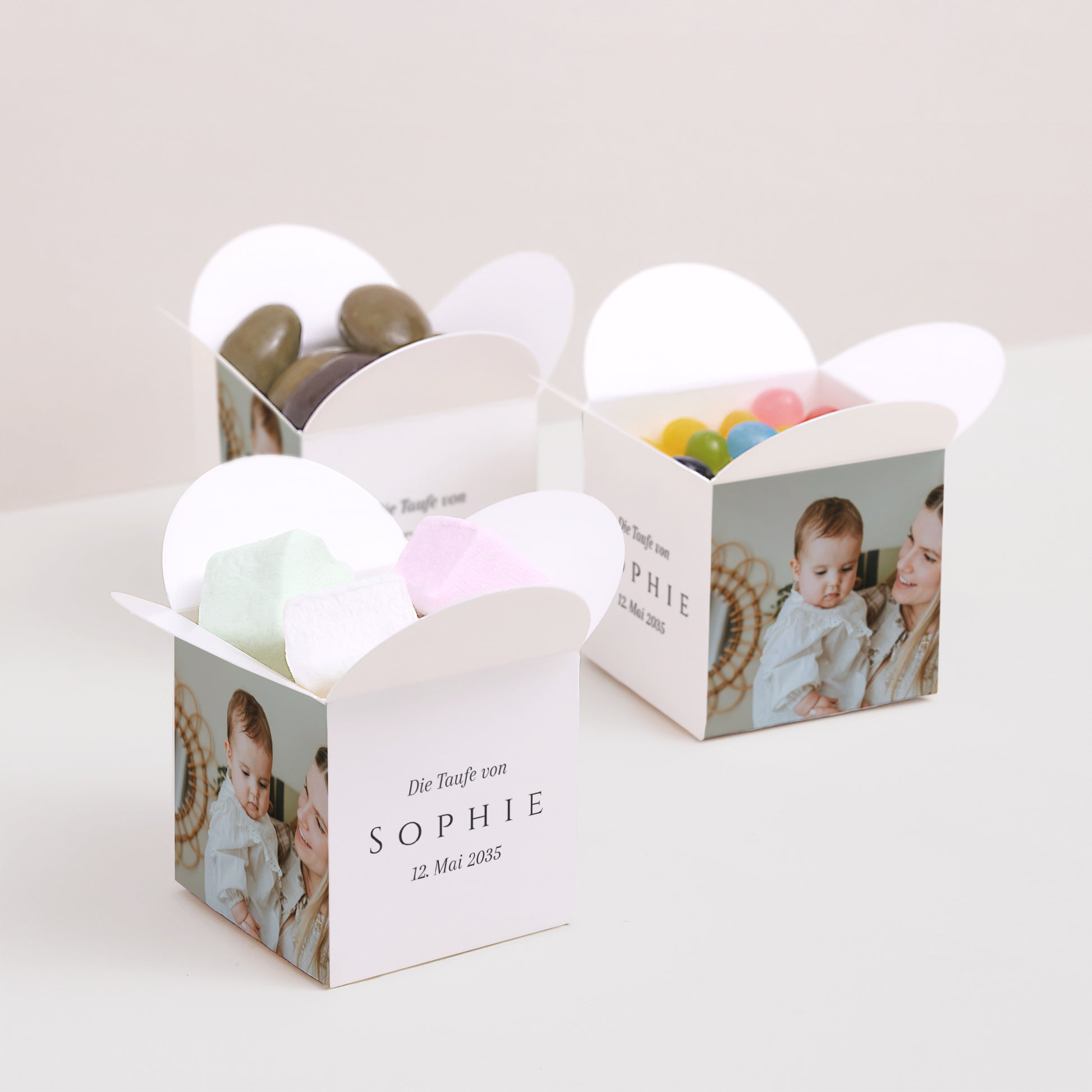 Geschenkbox Taufe Schmetterlingsöffnung Unter dem Blick Gottes foto N° 3