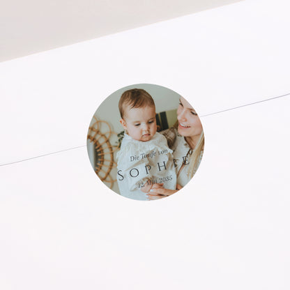 Sticker Taufe Rund Unter dem Blick Gottes foto N° 1