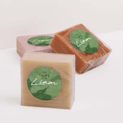 Sticker Taufe Rund Seine Taufe im Gras foto N° 2