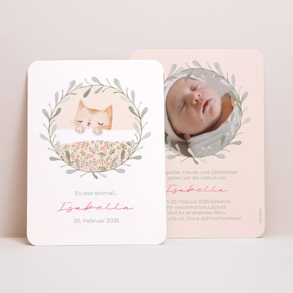 Geburtskarten Porträt, abgerundete Kanten Süße Schnute foto N° 1