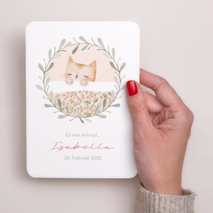 Geburtskarten Porträt, abgerundete Kanten Süße Schnute foto N° 2