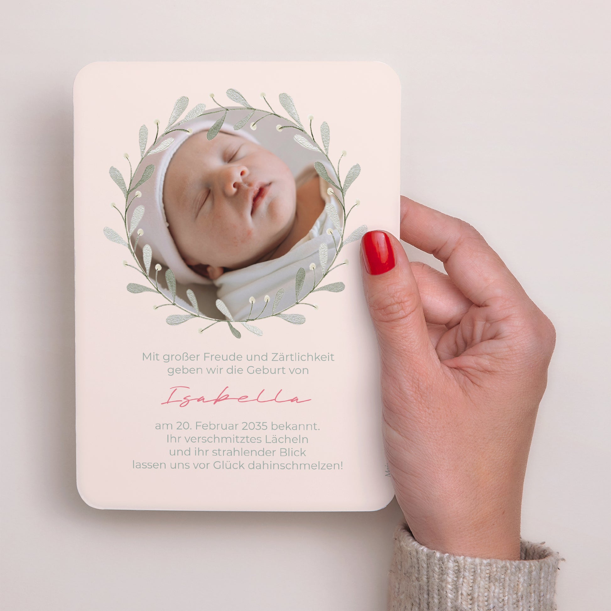 Geburtskarten Porträt, abgerundete Kanten Süße Schnute foto N° 3