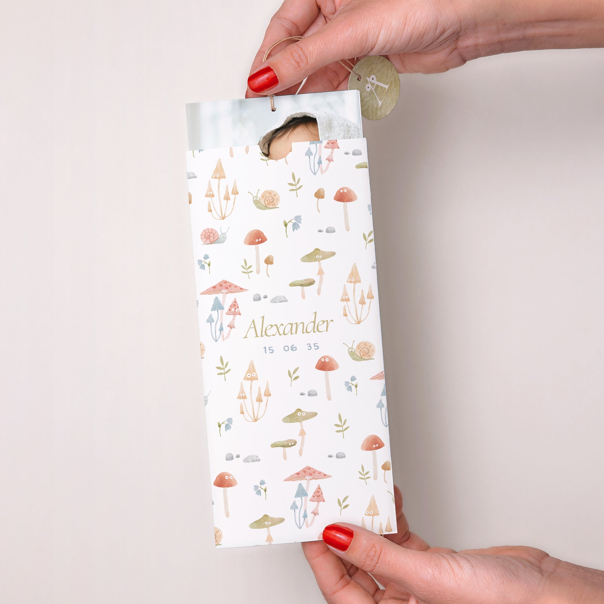 Geburtskarten Portrait-Hülle 2 Karten, Etikett Die kleine Welt des Waldes foto N° 2