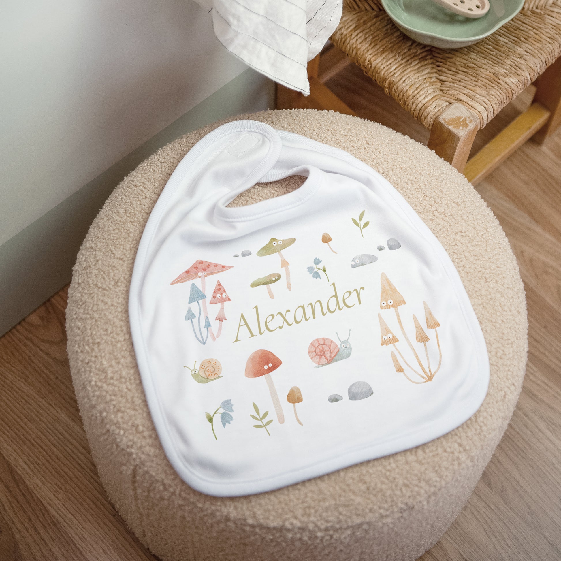 Kinderlätzchen Geburt Stoff Die kleine Welt des Waldes foto N° 1