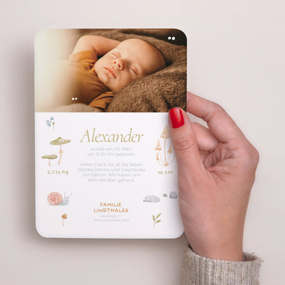 Geburtskarten Porträt, abgerundete Kanten Die kleine Welt des Waldes foto N° 3