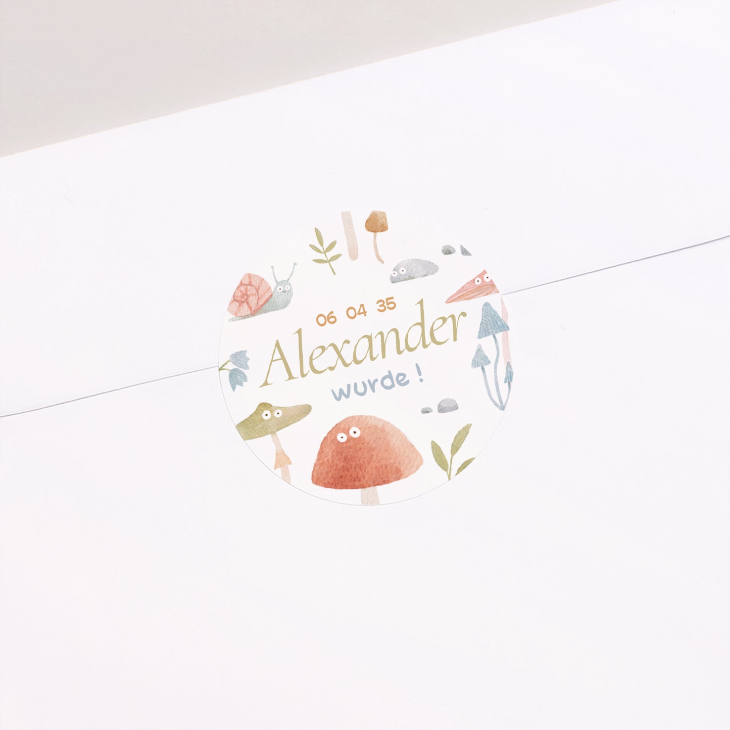 Sticker Geburt Rund Die kleine Welt des Waldes foto N° 1