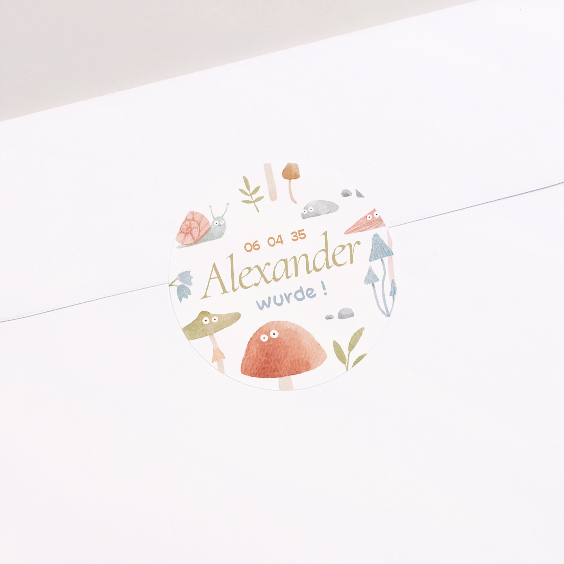 Sticker Geburt Rund Die kleine Welt des Waldes foto N° 1