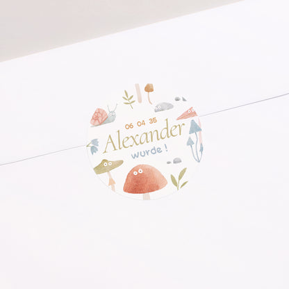 Sticker Geburt Rund Die kleine Welt des Waldes foto N° 1