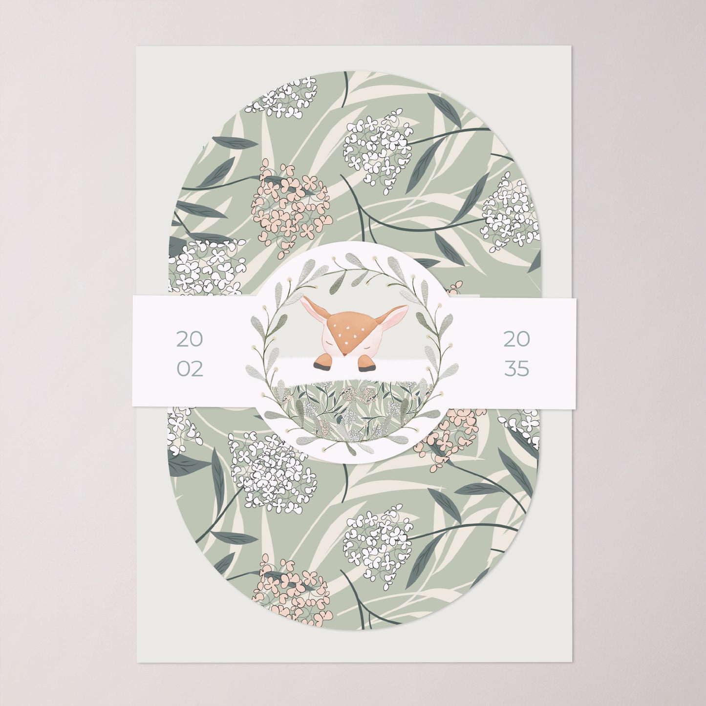 Geburtskarten Banner, 2 Karten Sanfte Lichtung foto N° 1