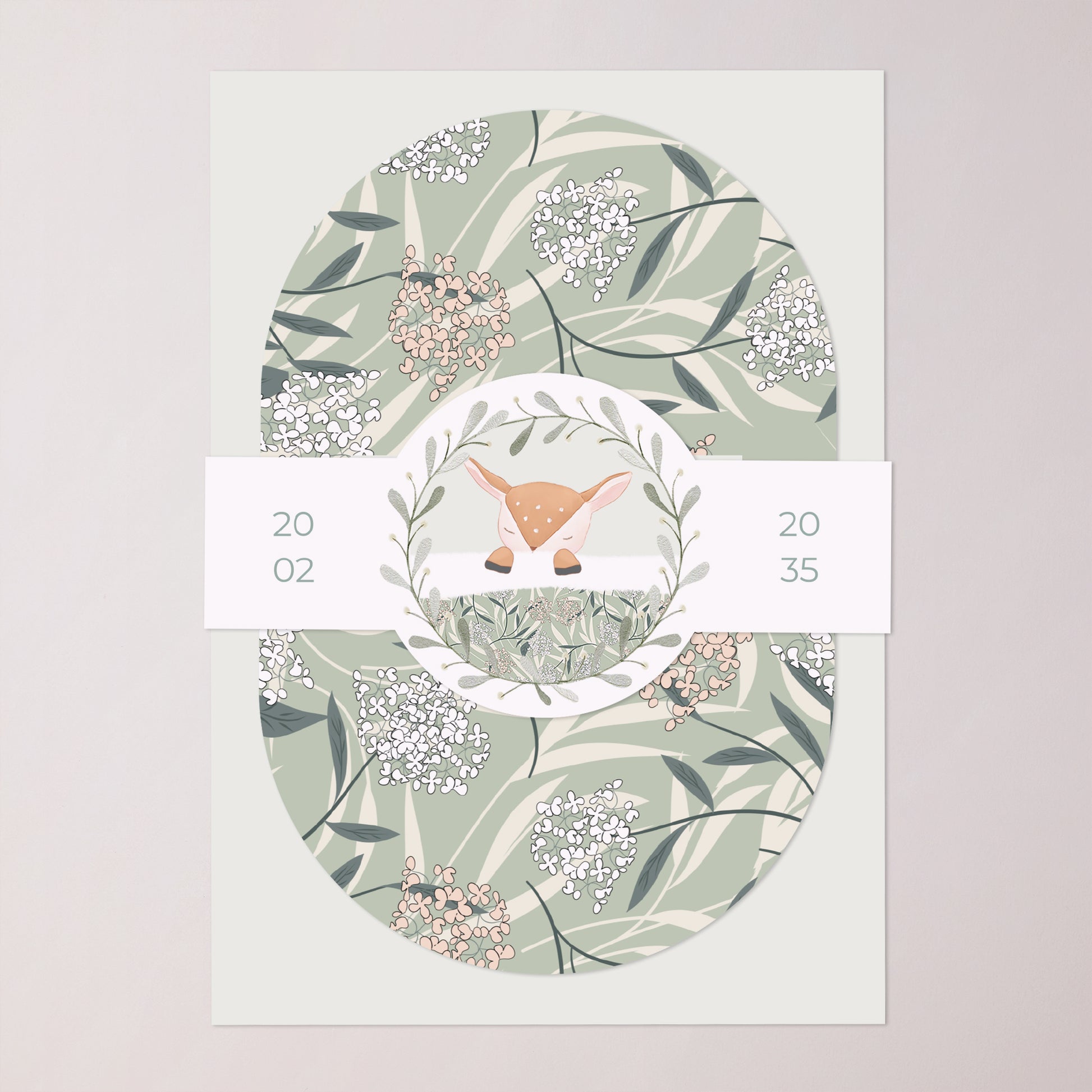 Geburtskarten Banner, 2 Karten Sanfte Lichtung foto N° 1