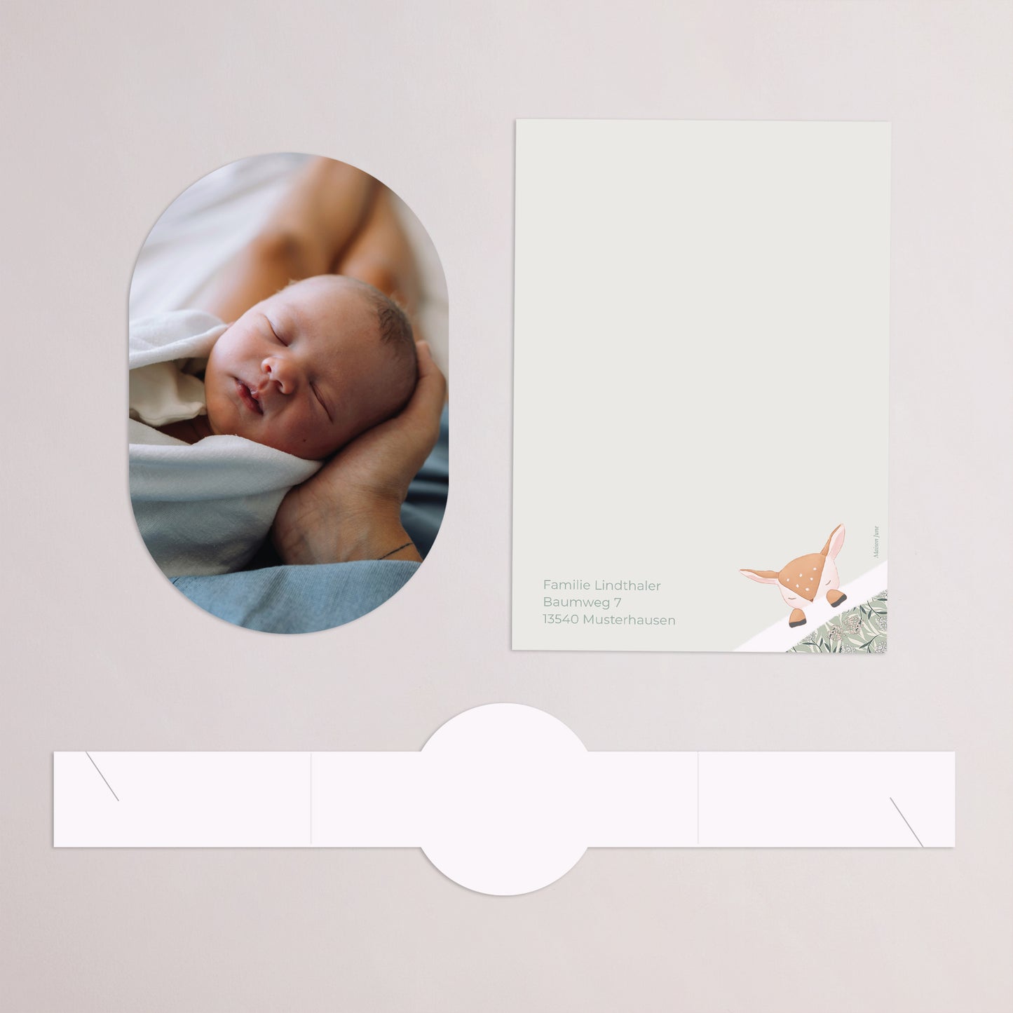 Geburtskarten Banner, 2 Karten Sanfte Lichtung foto N° 4