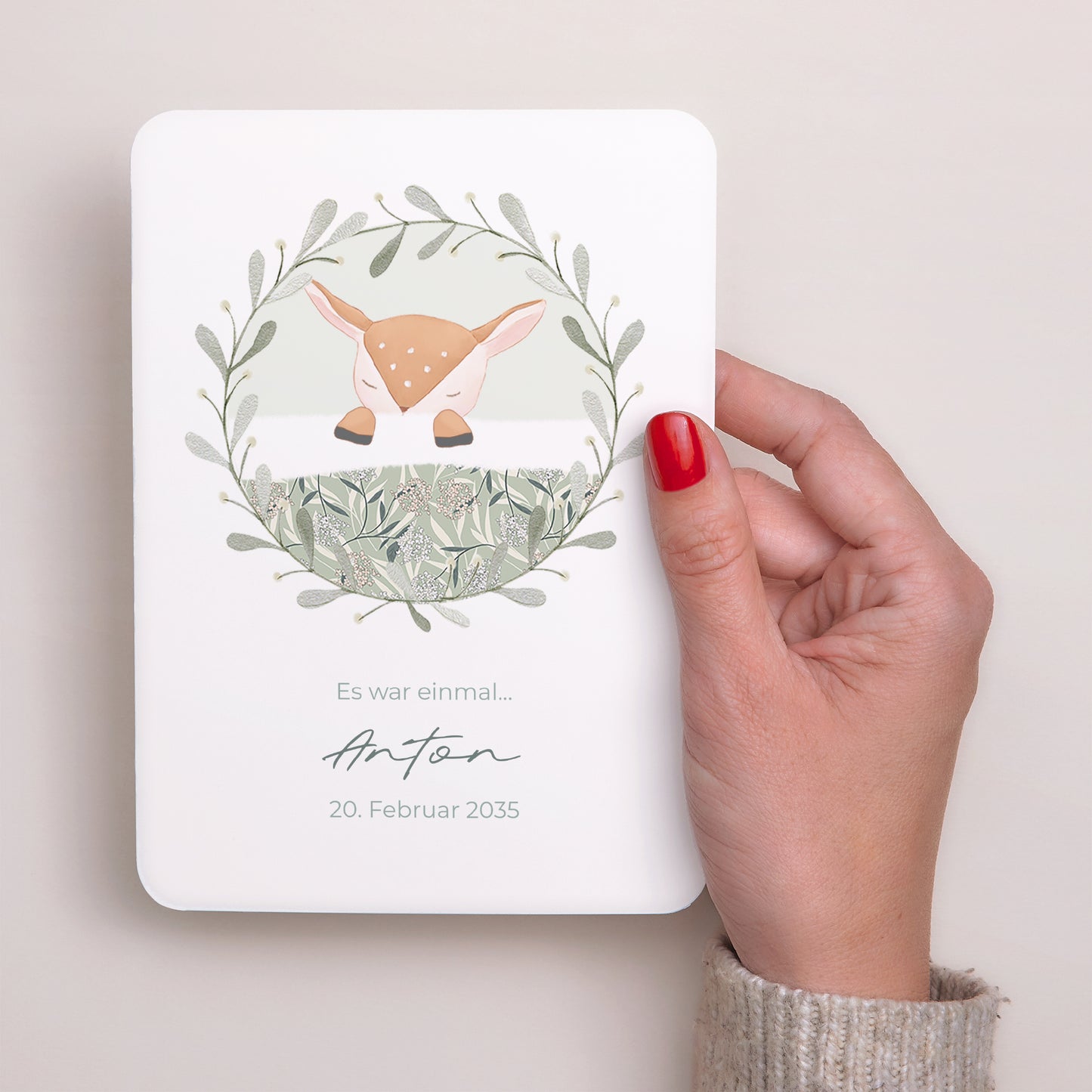 Geburtskarten Porträt, abgerundete Kanten Sanfte Lichtung foto N° 2