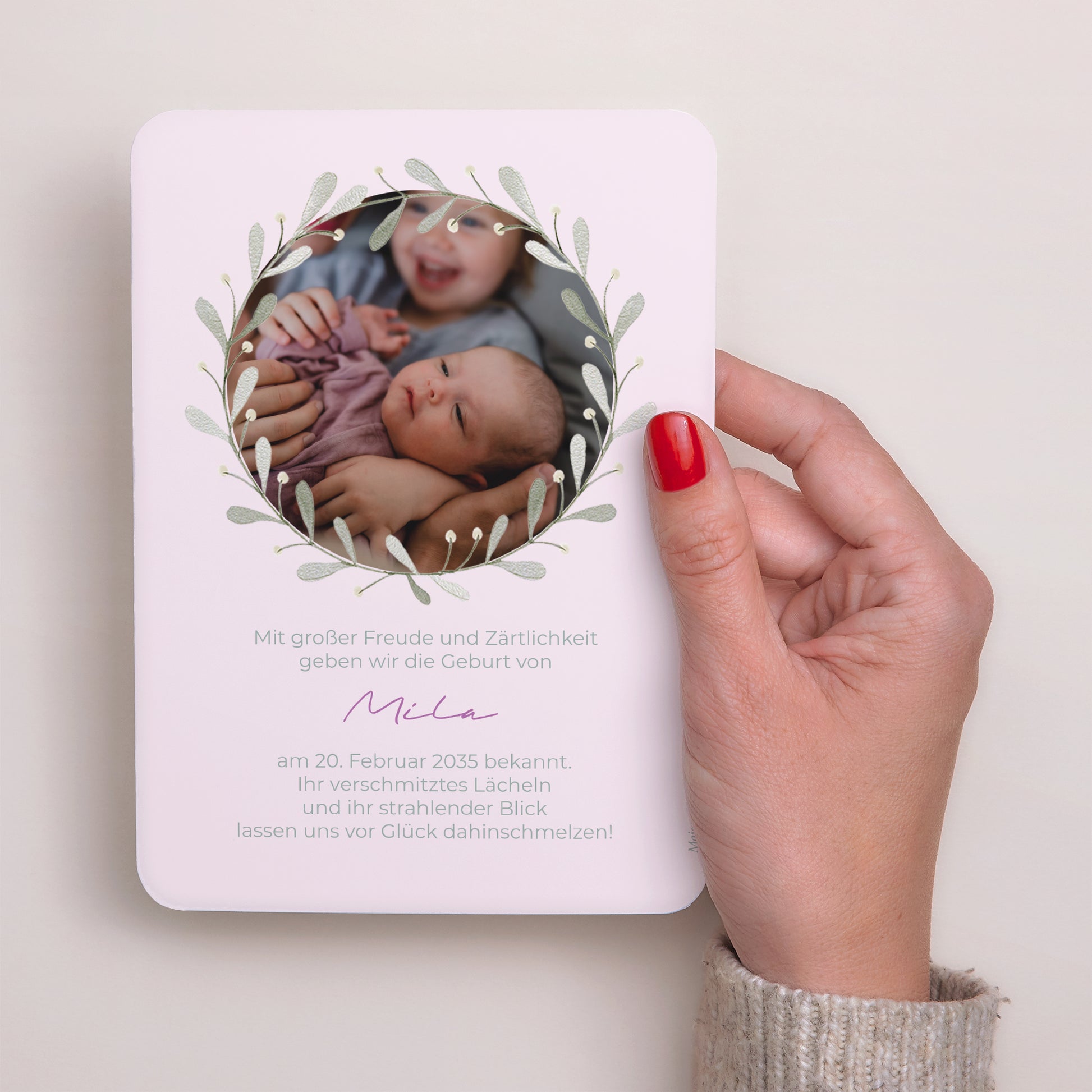 Geburtskarten Porträt, abgerundete Kanten Maikäfer foto N° 3