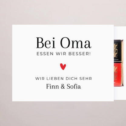 Personalisierte Schokoladenbox Objekte 6 Schokoladen Zärtlichkeit von Oma foto N° 2